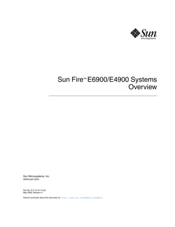 Sun Fire E6900/E4900 Systems Overview - Oracle