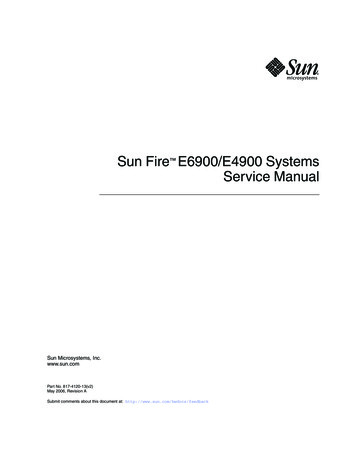 Sun Fire E6900/E4900 Systems Service Manual - Oracle