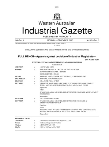 Western Australian Industrial Gazette