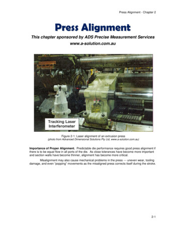 Press Alignment - Chapter 2 Press Alignment