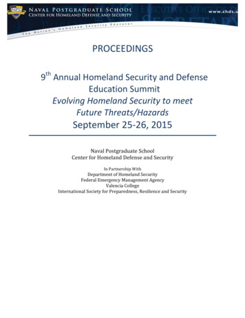 9th Annual Homeland Defense & Security Education Summit Proceedings