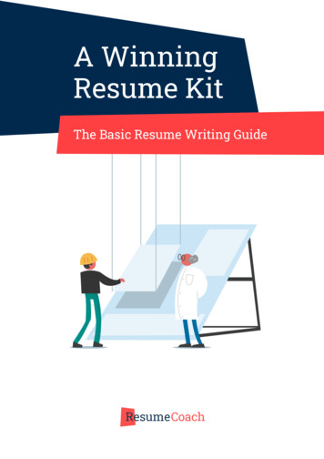 A Winning Resume Kit - ResumeCoach