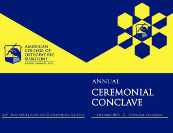 2020 Annual Ceremonial Conclave ACOS