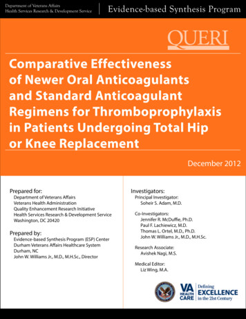 Comparative Effectiveness Of New Oral Anticoagulants For Thromboprophylaxis