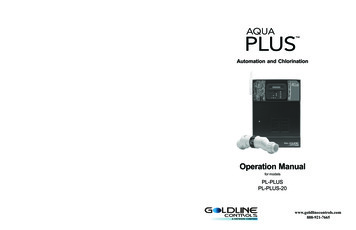 Aqua Plus Automation And Chlorination - Operation Manual For PL-PLUS .