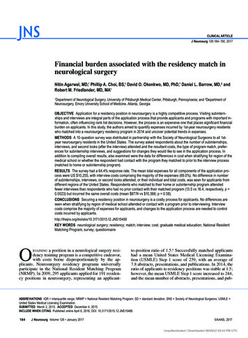 Financial Burden Associated With The Residency Match In Neurological .