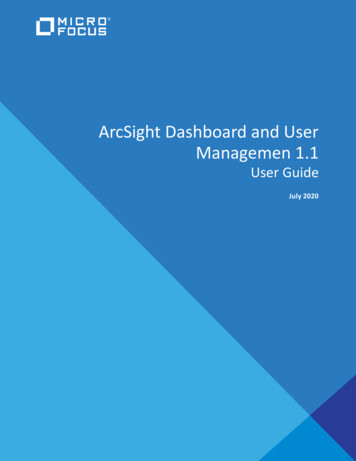 User Guide For ArcSight Dashboard And User Managemen 1