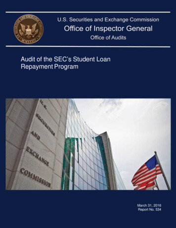 Audit Of The SEC's Student Loan Repayment Program