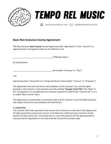 Basic Non-Exclusive License Agreement - Temporelmusic 