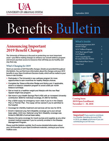 September 2018 Benefits Bulletin - University Of Arkansas Human Resources