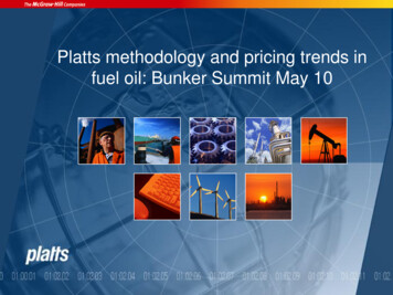 Platts Methodology And Pricing Trends In Fuel Oil: Bunker Summit May 10