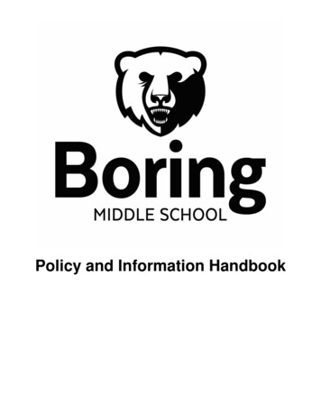 Policy And Information Handbook