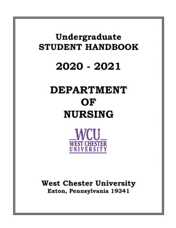 2020 - 2021 DEPARTMENT OF NURSING - West Chester University