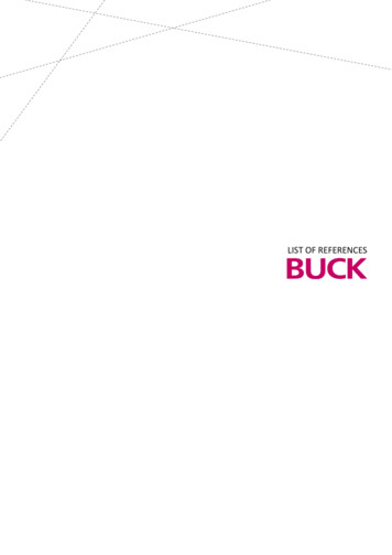 LIST OF REFERENCES FOR - Buck.lighting