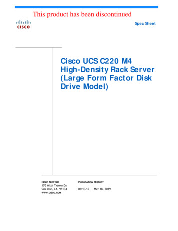 Cisco UCS C220 M4 LFF Rack Server Spec Sheet