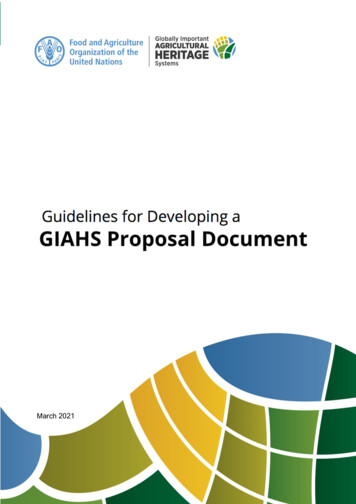 Guidelines For Making A GIAHS Proposal Document - Food And Agriculture .