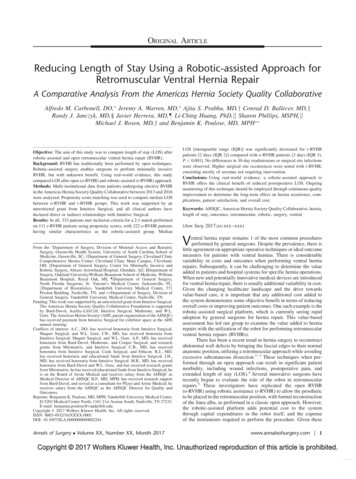 Reducing Length Of Stay Using A Robotic-assisted Approach For .