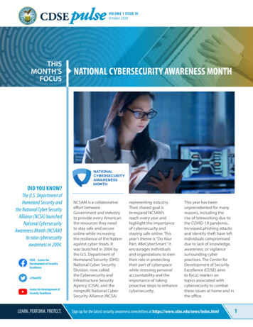 This Month'S National Cybersecurity Awareness Month Focus