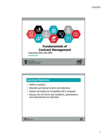 Fundamentals Of Contract Management