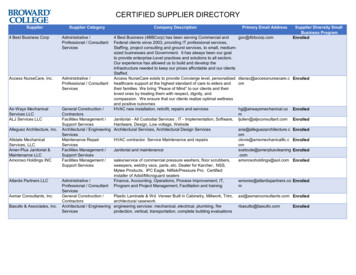 Certified Supplier Directory - Broward College