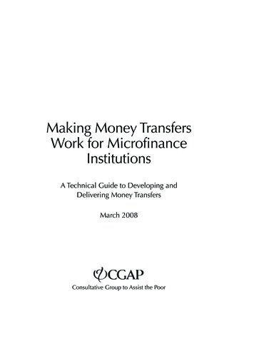 Making Money Transfers Work For Microfinance Institutions - CGAP