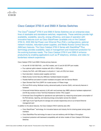 Cisco Catalyst 3750-X And 3560-X Series Switches - Telis