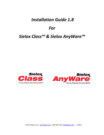 Sielox AnyWare Installation Guide 1 - Catoosa County Public Schools