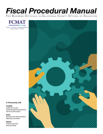 Fiscal Procedural Manual - FCMAT