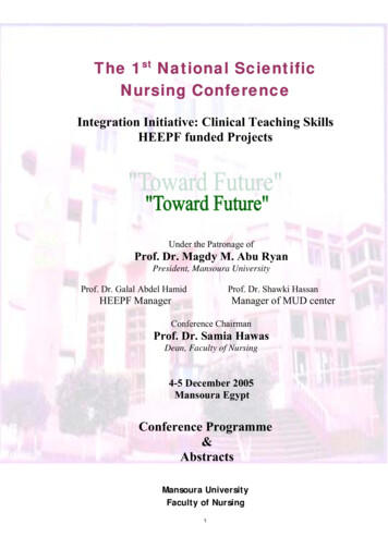 The 1st National Scientific Nursing Conference - Mans