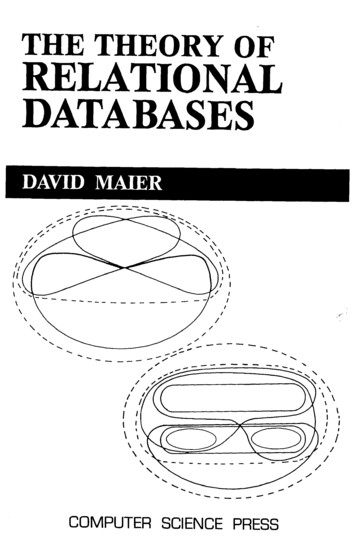 The Theory Of Relational Databases