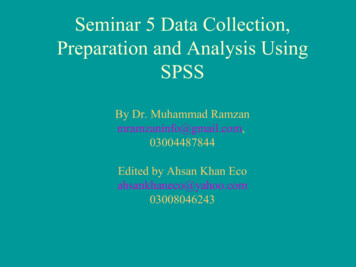 Seminar 5 Data Collection, Preparation And Analysis Using SPSS
