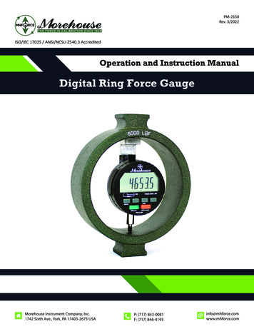 Digital Ring Force Gauge - Morehouse Instrument Company, Inc.