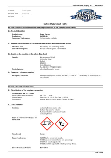 Safety Data Sheet (SDS) - Kitchenmaster-ni 