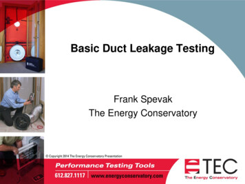 Basic Duct Leakage Testing - Energy Conservatory