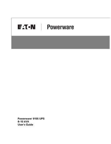 Powerware 9155 UPS (8-15 KVA) User's Guide - Power Pros, Inc.