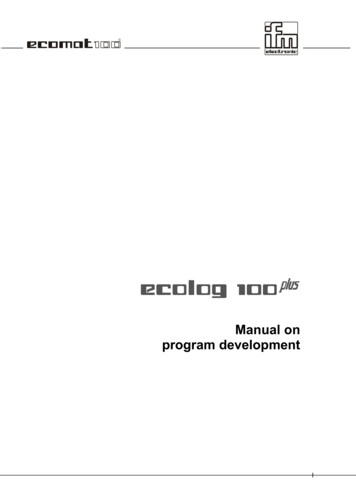 Manual On Program Development - Ifm