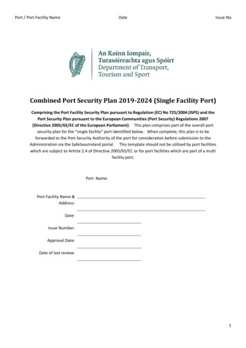 Combined Port Security Plan 2019-2024 (Single Facility Port)