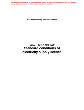 Electricity Supply Standard Licence Conditions