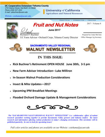 SACRAMENTO VALLEY REGIONAL WALNUT NEWSLETTER - Ucanr.edu
