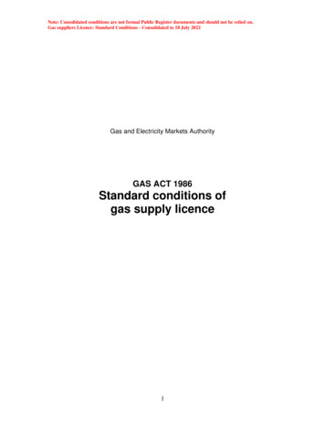 Gas Supply Standard Licence Conditions 25 10 2021 - Office Of Gas And .