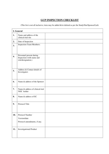 Gcp Inspection Checklist