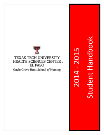 Texas Tech University Health Sciences Center AT El Paso Gayle Greve .