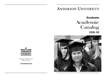 Graduate Academic Catalog - Anderson University