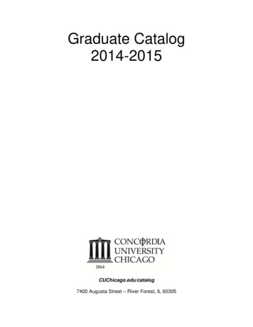 Graduate Catalog 2014-2015 - Concordia University Chicago