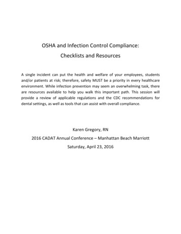 OSHA And Infection Control Compliance: Checklists And Resources - CADAT