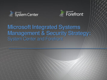 Microsoft Integrated Systems Management & Security Strategy