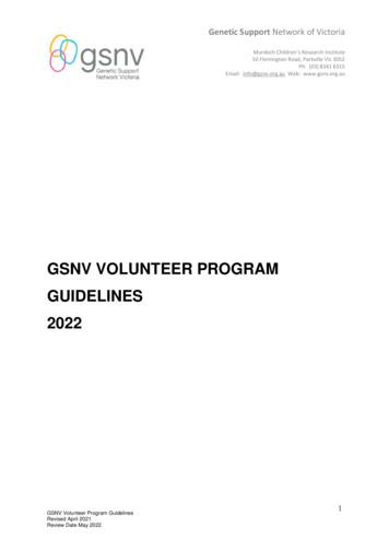 Gsnv Volunteer Program Guidelines 2022