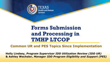 Forms Submission And Processing In TMHP LTCOP