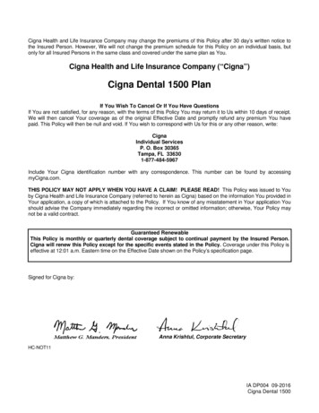 Cigna Dental 1500 Plan