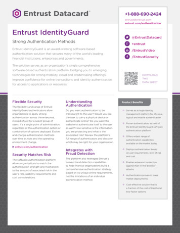 Entrust IdentityGuard Authenticators